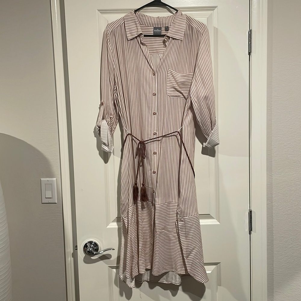 Knee length button down tunic